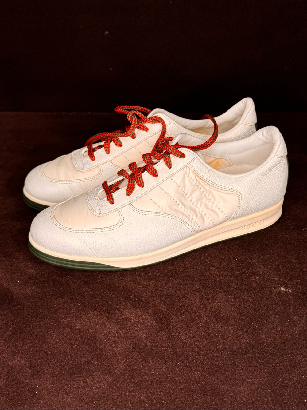 Vintage Gucci 1984 Retro Tennis Sneakers White Leather Size 38 G